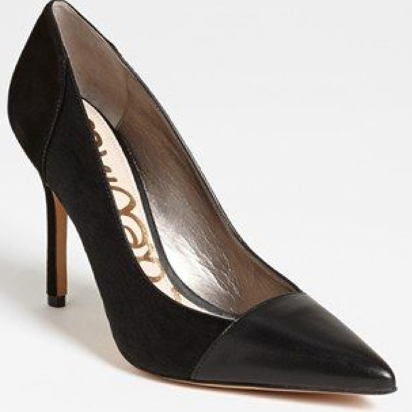 Sam Edelman Shoes - Sam Edelman Desiree Mixed-Leather Pump, Black Sam Edelman Shoes - Sam Edelman Desiree Mixed-Leather Pump, Black